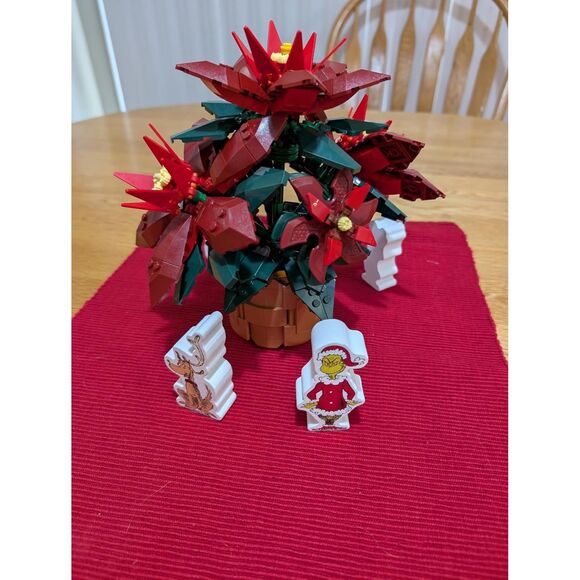 Lego Icons Poinsettia Building Sets Artificial Flowers For Table Decoration - Picture 4 of 5